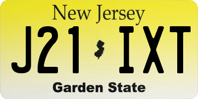 NJ license plate J21IXT