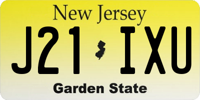 NJ license plate J21IXU