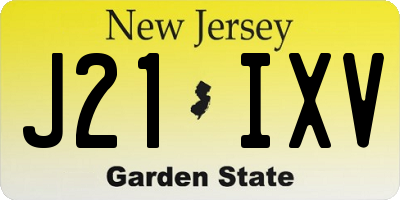 NJ license plate J21IXV