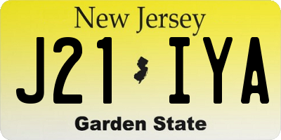 NJ license plate J21IYA
