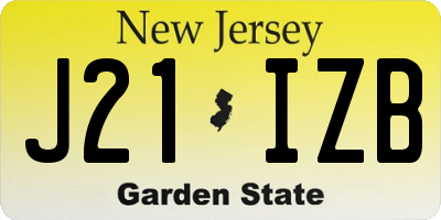 NJ license plate J21IZB