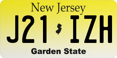 NJ license plate J21IZH