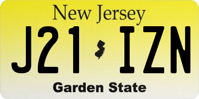 NJ license plate J21IZN