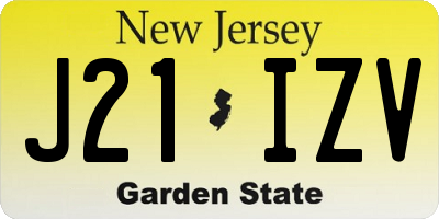 NJ license plate J21IZV