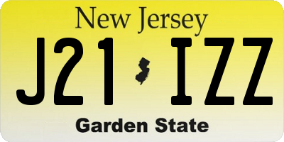 NJ license plate J21IZZ