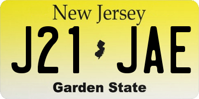 NJ license plate J21JAE