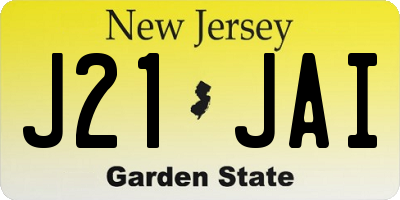 NJ license plate J21JAI