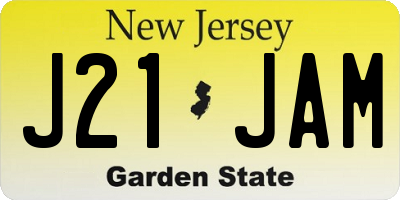 NJ license plate J21JAM