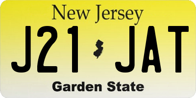 NJ license plate J21JAT