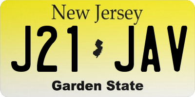 NJ license plate J21JAV