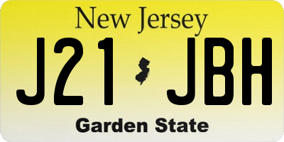 NJ license plate J21JBH