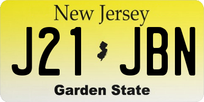NJ license plate J21JBN
