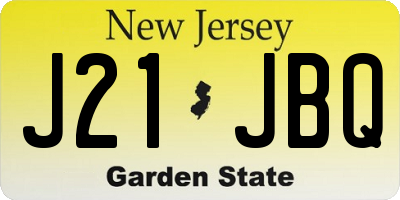 NJ license plate J21JBQ