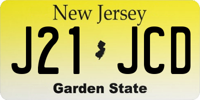 NJ license plate J21JCD