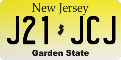 NJ license plate J21JCJ
