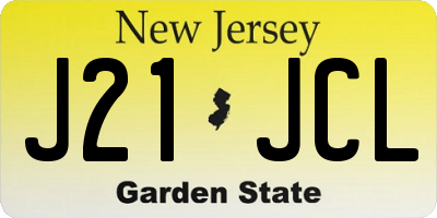 NJ license plate J21JCL