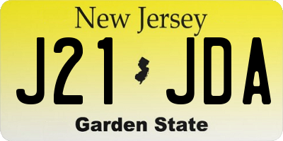 NJ license plate J21JDA