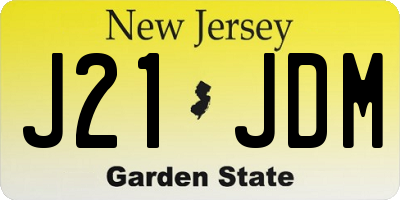 NJ license plate J21JDM
