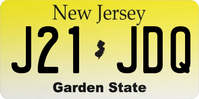 NJ license plate J21JDQ