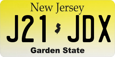 NJ license plate J21JDX