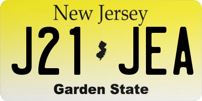 NJ license plate J21JEA