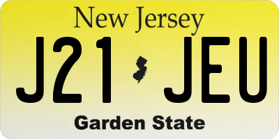 NJ license plate J21JEU