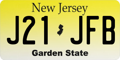 NJ license plate J21JFB