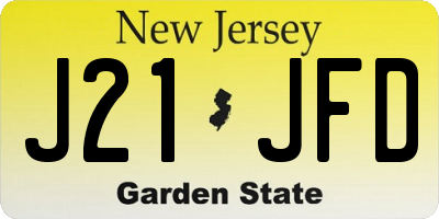 NJ license plate J21JFD
