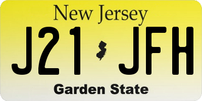 NJ license plate J21JFH