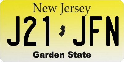 NJ license plate J21JFN