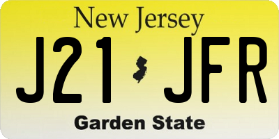 NJ license plate J21JFR