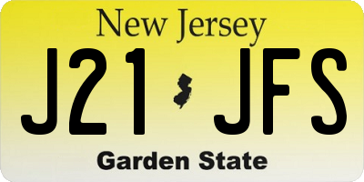 NJ license plate J21JFS