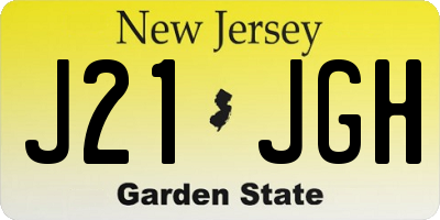 NJ license plate J21JGH