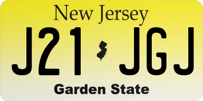 NJ license plate J21JGJ