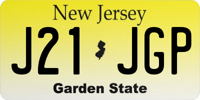 NJ license plate J21JGP