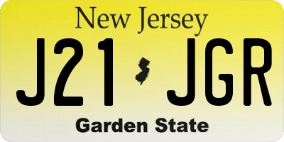 NJ license plate J21JGR