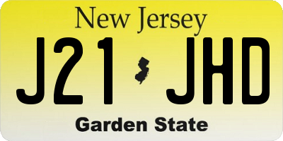 NJ license plate J21JHD