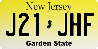 NJ license plate J21JHF