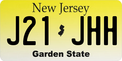 NJ license plate J21JHH