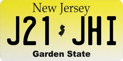 NJ license plate J21JHI