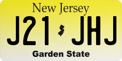 NJ license plate J21JHJ