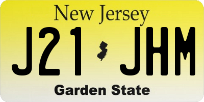 NJ license plate J21JHM
