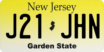 NJ license plate J21JHN