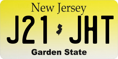 NJ license plate J21JHT