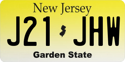 NJ license plate J21JHW