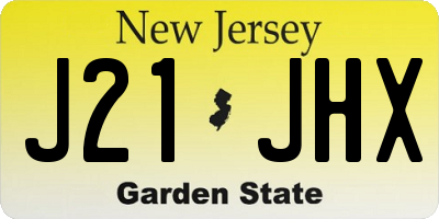 NJ license plate J21JHX