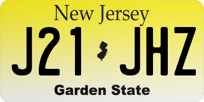 NJ license plate J21JHZ