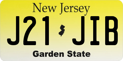 NJ license plate J21JIB