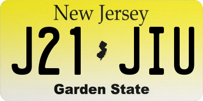 NJ license plate J21JIU