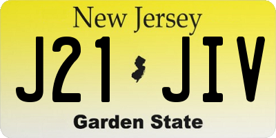 NJ license plate J21JIV